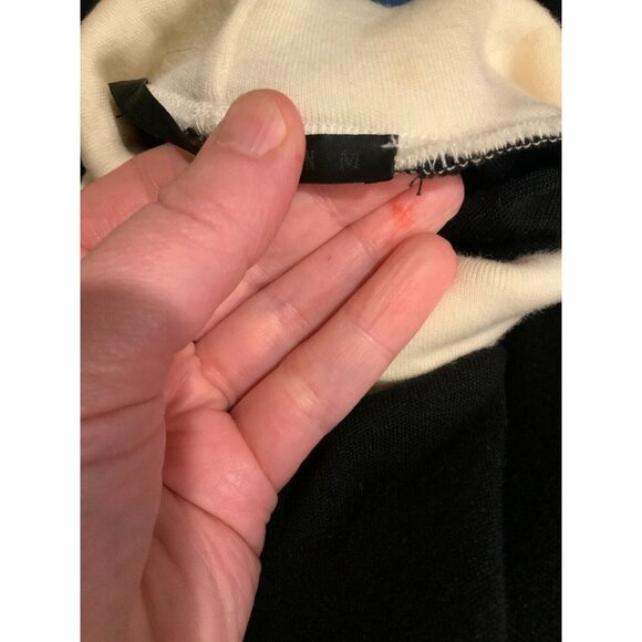 Haider Ackermann Black 100% Wool Sweater W/ Cream Turtleneck, Size Medium - Picture 10 of 10